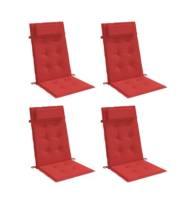 vidaXL Highback Chair Cushions 4 pcs Red Oxford Fabric