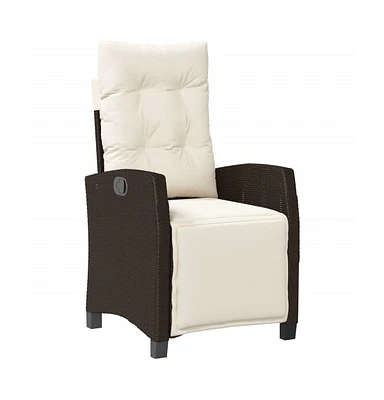 Reclining Patio Chair with Footrest Poly Rattan