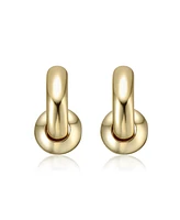 Huggie Hoops with Pearl and Clasp White Gold Plated or 14K