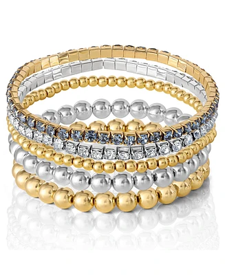 Jessica Simpson Crystal Stretch Bracelet - 5 Piece Set