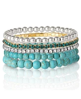 Jessica Simpson Crystal Stretch Bracelet - 5 Piece Set