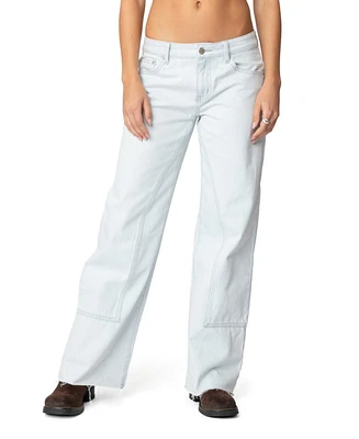 Edikted Womens Savanna Low Rise Jeans