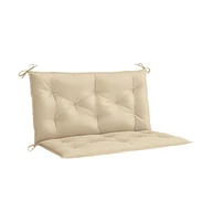 Garden Bench Cushion Beige 39.4"x(19.7"+19.7")x2.8" Oxford Fabric