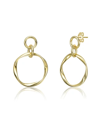 Interlocking Elegance 14K Gold Plated Dangle Earrings