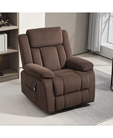 Homcom Massage Recliner Chair with Heat, Swivel Rocker with Footrest,