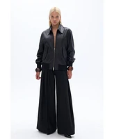 Nocturne Women's Leather Bomber Jacket