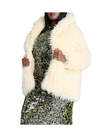 Eloquii Plus Textural Faux Fur Coat