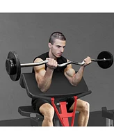 Er Kang Preacher Curl Bench, Plate Loaded Bicep Curl Machine, Bicep and Tricep Workout Equipment，2 in 1 Arm Training Machine for Home Gym