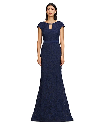 Js Collections Women's Leigh 3D-Floral Keyhole-Cutout Gown