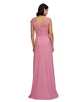 Js Collections Women's Jordyn Twisted-Bodice Illusion-Neck Gown