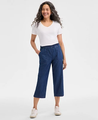 Style & Co Women's Chambray Pull-On Capri Pants, Exclusively at Macy's