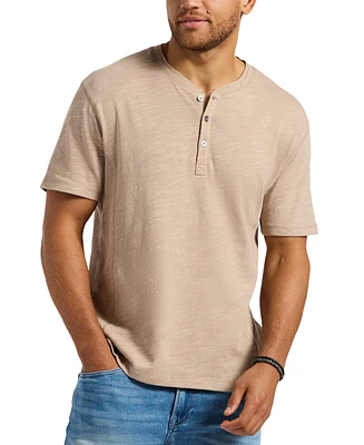 Men's Slub Knit Short Sleeve Relaxed Henley T-Shirt