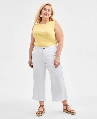 Style & Co Plus Wide-Leg Cropped Pants, Exclusively at Macy's