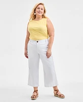 Style & Co Plus Wide-Leg Cropped Pants, Exclusively at Macy's