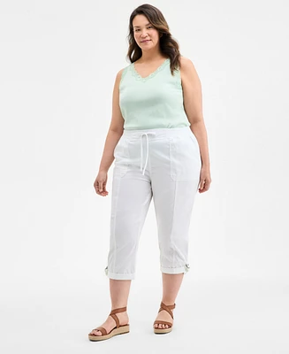 Style & Co Plus D-Ring Cuffed Capri Pants, Exclusively at Macy's