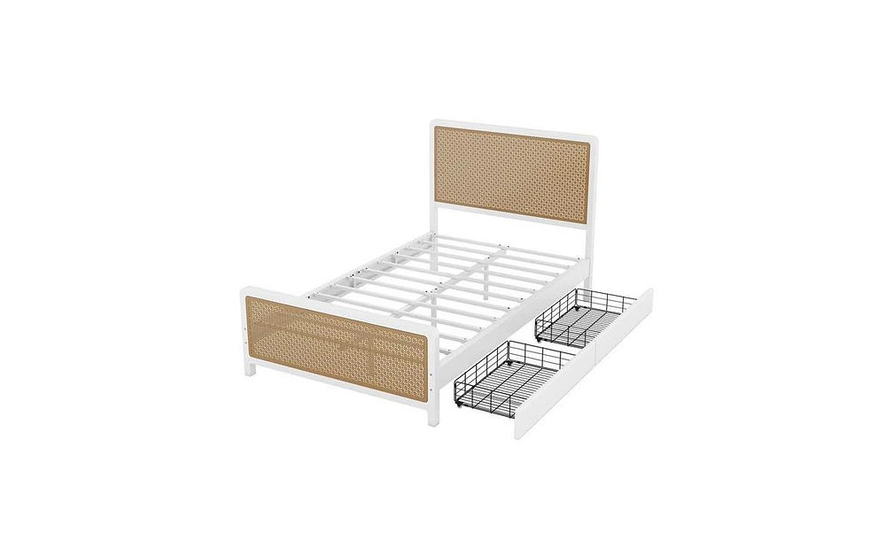 Slickblue Platform Bed with 2 Drawers for Sleek Storage and Modern Bedroom Design