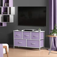 Sorbus 5 Drawers Dresser- Storage Unit with Steel Frame, Wood Top, Fabric Bins - for Bedroom, Closet
