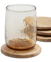 Oake 4-Pc. Wooden Coasters with Holder, Exclusively at Macy's
