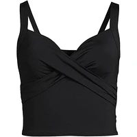 Lands' End Women's Plus Dd-Cup V-Neck Wrap Tankini Top