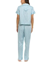 Flora by Nikrooz Women's Nicola Stripe Charm Notch Pajama Set