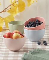 Haven Scalloped Stoneware Tidbit Bowls, Set of 4