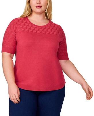 Melissa Paige Plus Elbow-Sleeve Top, Exclusively at Macy's