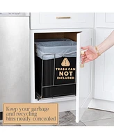 Pull Out Double Trash Can for Under Cabinet, Adjustable with Chrome Finish 17 x 21 In