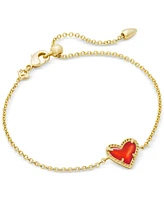 Kendra Scott 14k Gold-Plated Red Illusion Heart Adjustable Link Bracelet