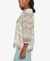 Alfred Dunner Petite Kensington Gardens Chevron Textured Top