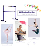 4 Ft Portable Freestanding Stable Construction Pilates Ballet Barre with Double Dance Bar