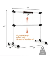4 Ft Portable Freestanding Stable Construction Pilates Ballet Barre with Double Dance Bar