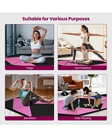 4-Panel Pu Leather Folding Exercise Gym Mat with Hook and Loop Fasteners