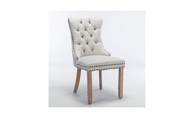 Modern High-End Tufted Contemporary Flax Upholstered Dining Chair for Elegant Rooms