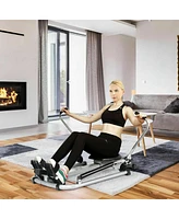 Exercise Adjustable Double Hydraulic Resistance Rowing Machine