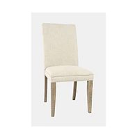 Modern Rustic Distressed Solid Wood Upholstered Parsons Dining Chair (Set of 2)