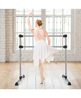 4 Feet Portable Double Freestanding Ballet Barre Dancing Stretching Black