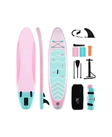 10 Feet Inflatable Stand up Paddle Board with 3 Fins and Adjustable Paddle