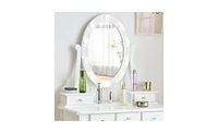Bedroom Vanity Table with Adjustable Light Mirror – Makeup Desk with Storage & Stool Option