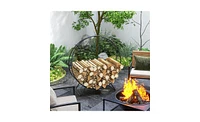 Firewood Rack – Sturdy Outdoor Wood Storage Rack for Fireplace and Fire Pit