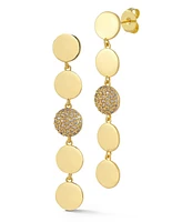 Rachel Zoe Gold Plated Circle Pave Drop Earrings