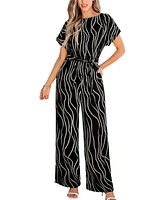 Women's Abstract Dot Wide Leg Jumpsuit