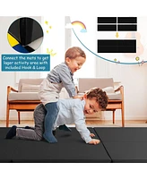 6 x 2 Ft Tri-Fold Gym Mat with Handles and Removable Zippered Cover