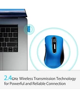 memzuoix 2.4G Portable Wireless Mouse, 1200 Dpi Mobile Optical Cordless Mice with Usb Receiver for Computer, Laptop, Pc, Desktop, MacBook, 5 Buttons