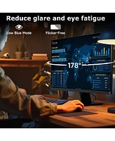 memzuoix Monitor 24 Inch 100Hz, Computer Monitor with Hdmi Vga Ports, 1080P Pc Monitor with Low Blue Light Ips Eye Care, Build-in FreeSync and Audio O