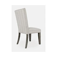 Solid Wood Parsons Striped Upholstery Dining Chair (Set of 2)