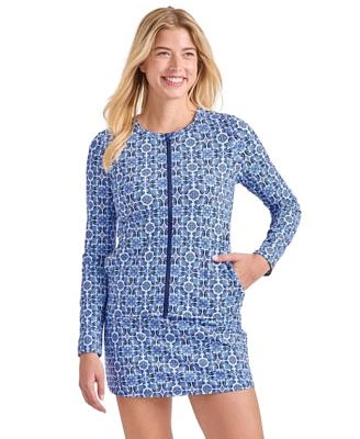 Tommy Bahama Full Zip Long Sleeve Rashguard Skirt Bottom
