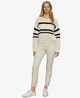 Sanctuary Women's Sporty Stripe Cotton Open-Knit Sweater