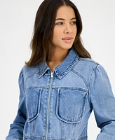 Democracy Women's Cotton Denim Peplum-Hem Jacket