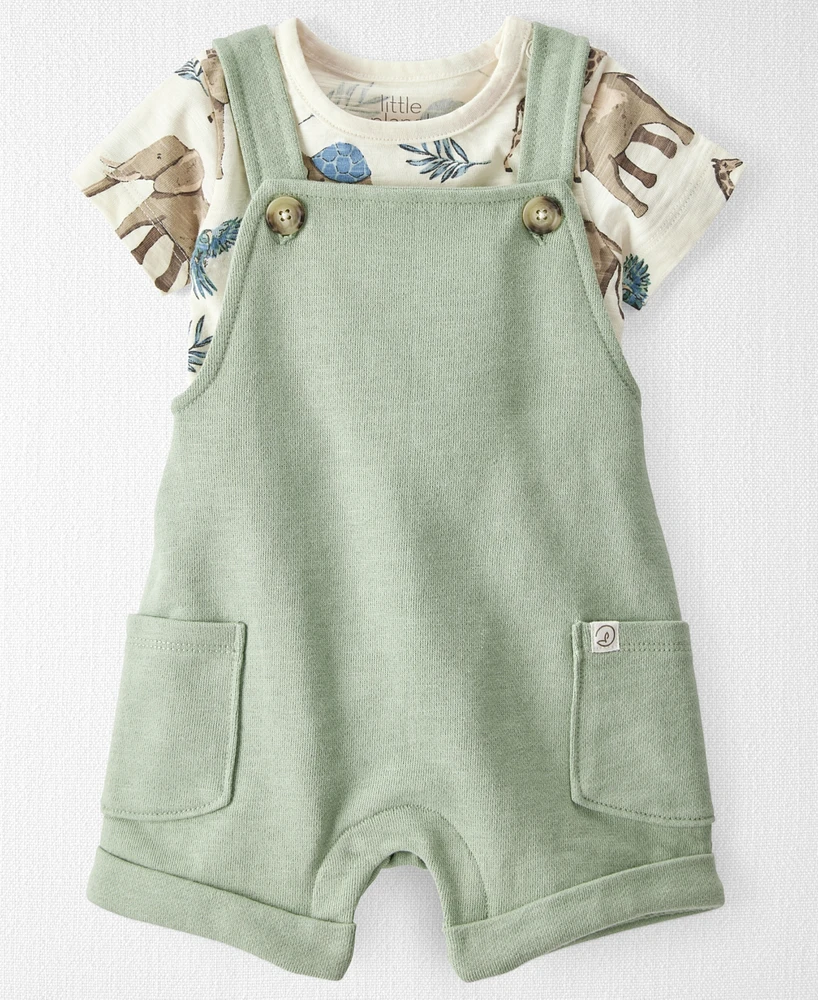 Little Planet by Carter's Baby Boys 2-Pc. Organic Cotton T-Shirt & Shortall Set