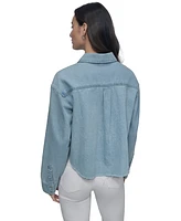 Dkny Jeans Women's Cropped Chambray Shirt - Kyj